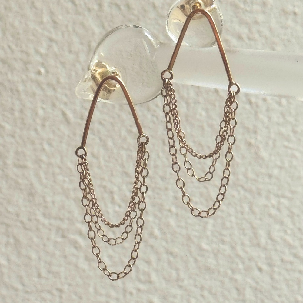 Melissa Joy Manning Multi Chain Drop Earrings 14k